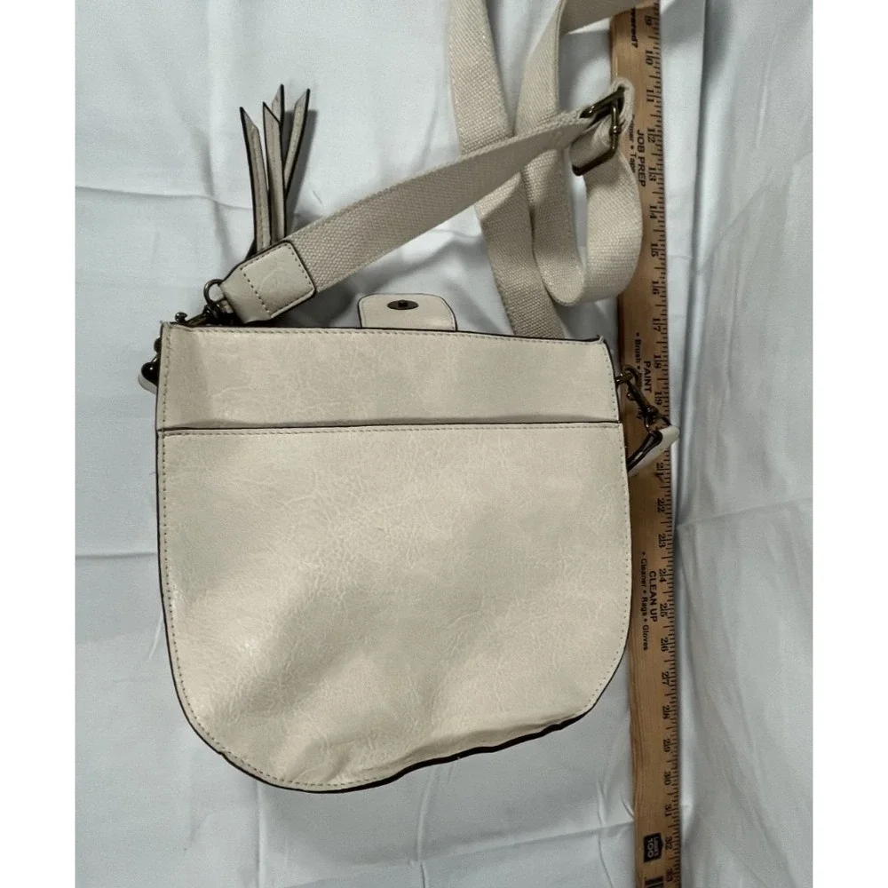 Crossbody‎  Bag Beige Faux Leather